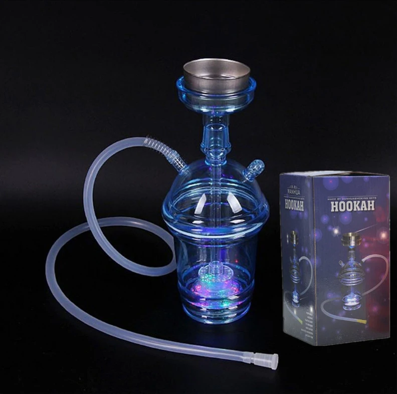 

Wholesale Portable Led Light Sheesha Small Shisha Cup Mini Plastic Travel With Lectronique Wookah Set Acrylic Car Hookah