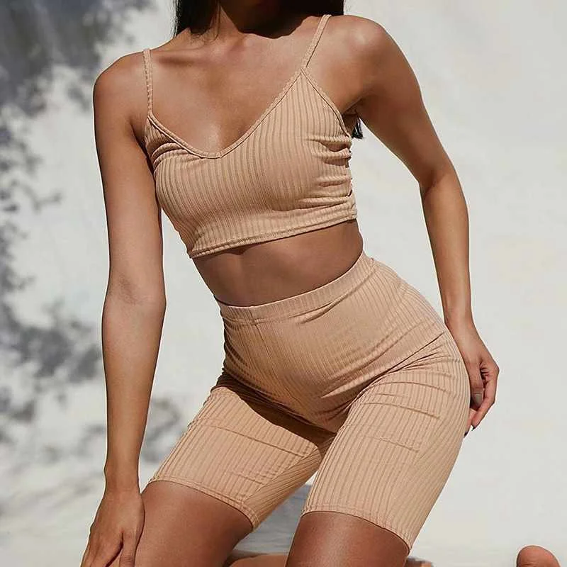 

polyester spandex elastic fabric women crop top sweat suit