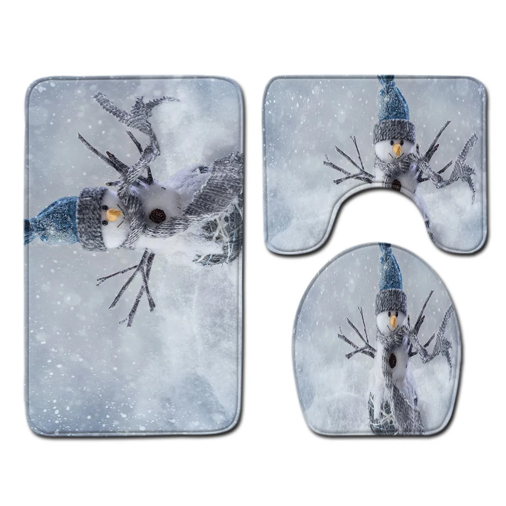 

DB 3 Pieces Toilet Anti Slip 2 Colours Mat 3 Pcs Luxury Unique Toilet Sets Rug Mats For Bathroom