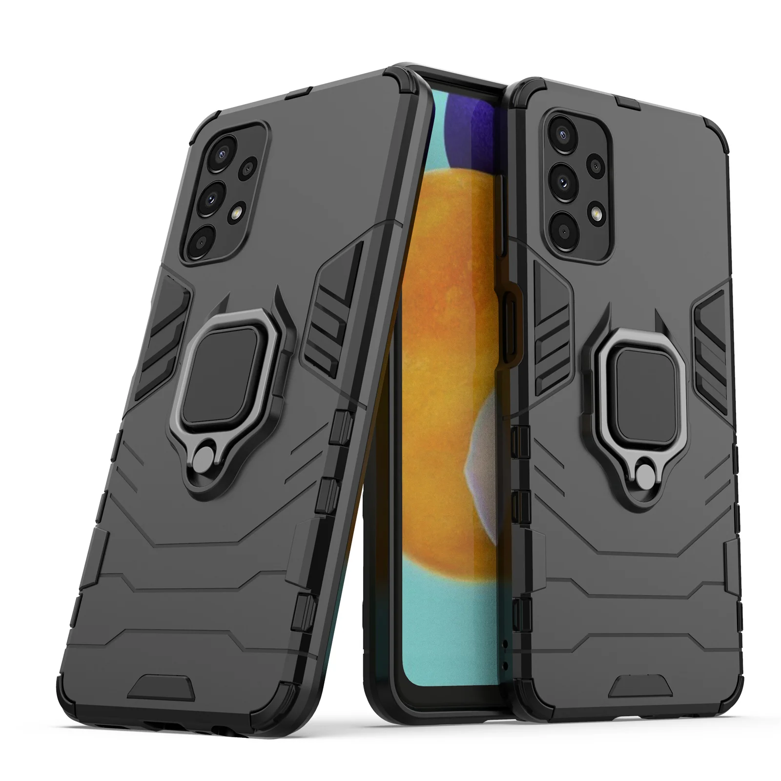 

Wholesale Hard Plastic Kickstand Back Cover For Samsung Galaxy A12 A13 A32 A52 A23 A33 A53 5G Shockproof Mobile Phone Case, As picture shows