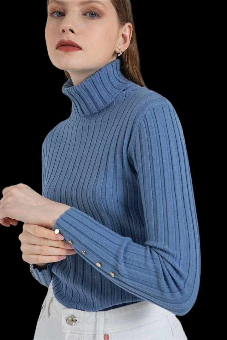 

Mzl's Love Sweater Wholesaler Knitwear Sweater Turtleneck Pullover for Women