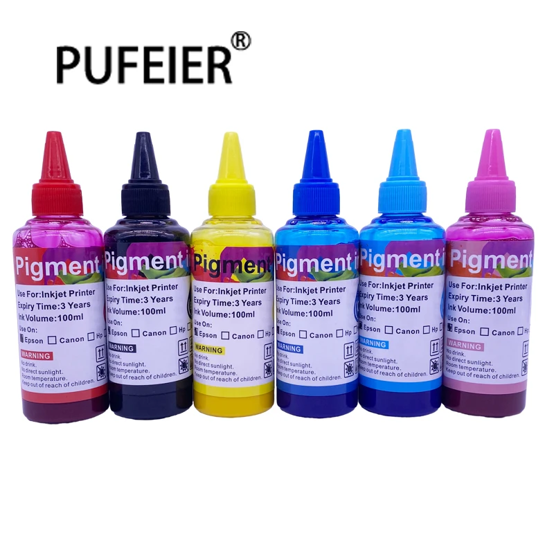 

100ML Bottle Refill Pigment Ink Compatible For Epson 6 Color Inkjet Printer Printing Photo Paper Pigment Ink