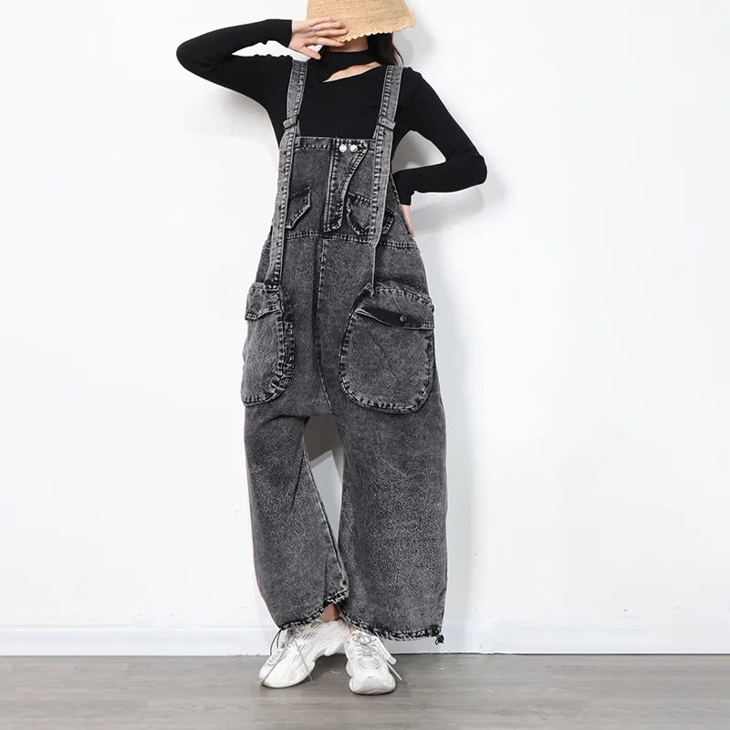 

2020 Hot Sale Winter Black Jumpsuits With Belt PU Leather Jumpsuit Women