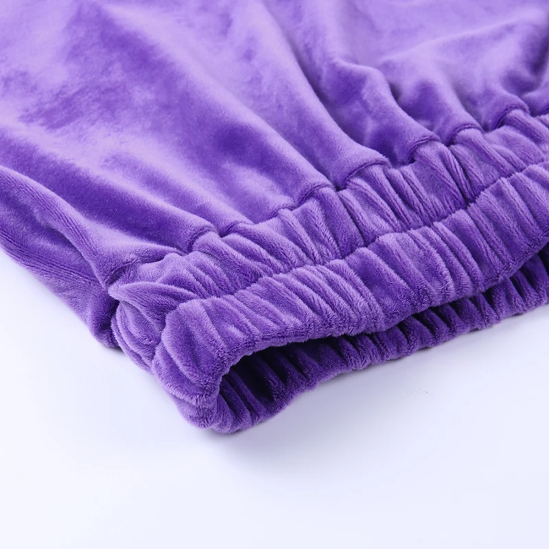 2020 wholesale fashion velvet long pants women pullover sports two pieces set woman long sleeve sport suit 2 piece