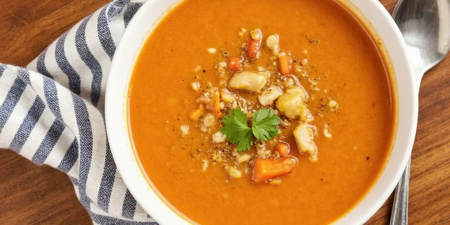 Turkey soup in a bowl