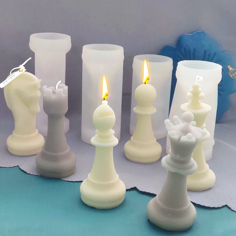 

DIY 3D International Chess Silikon Silicon Candle Mold Moulds