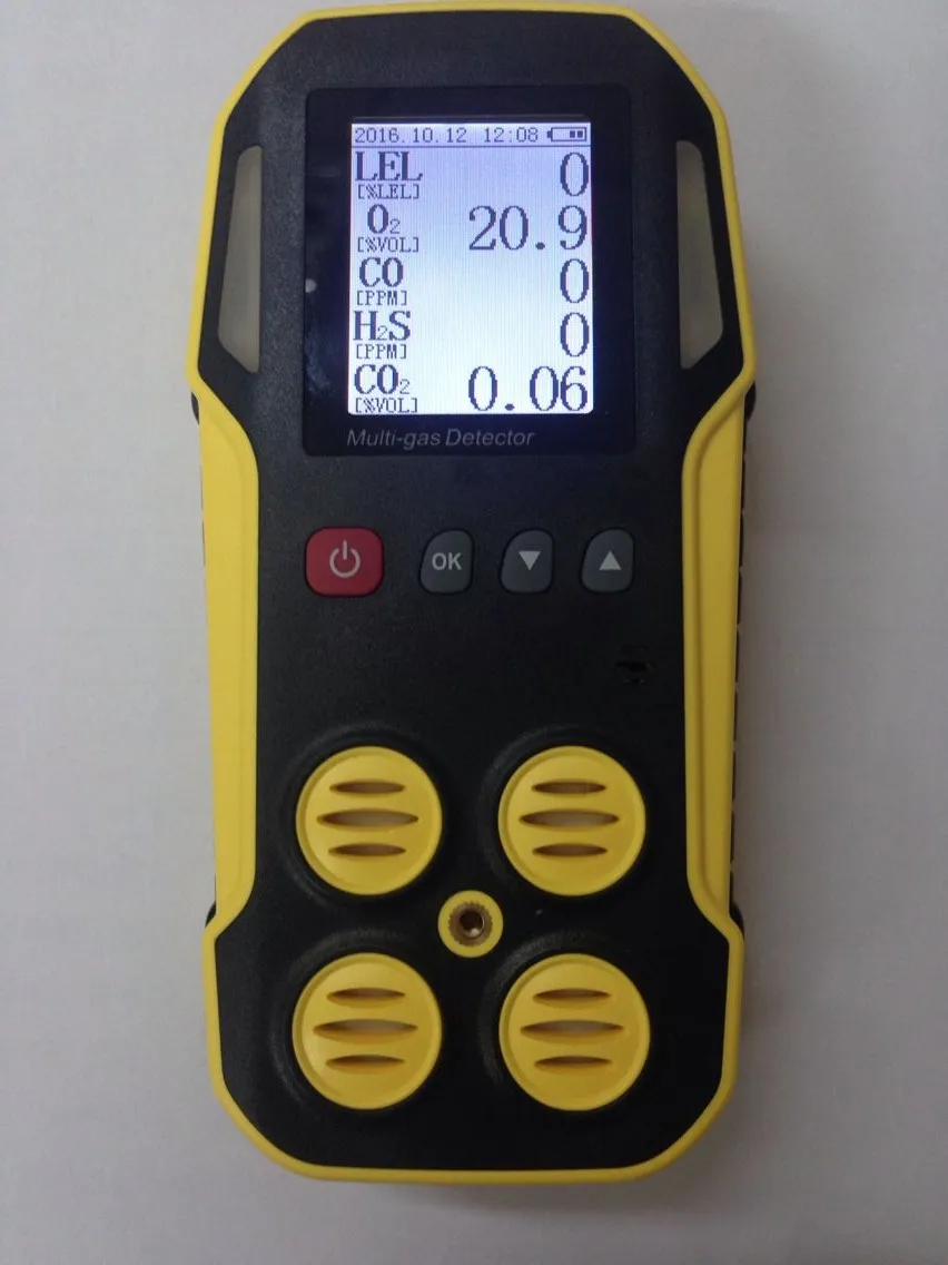Oil And Coal Mining Portable Industrial Multi5 Gas Detecting Analyzer For Co2,Co,H2s,O2 And Lel
