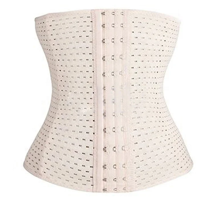 

Women Body Building Front Buckle Three Breasted Corset Waist Cincher