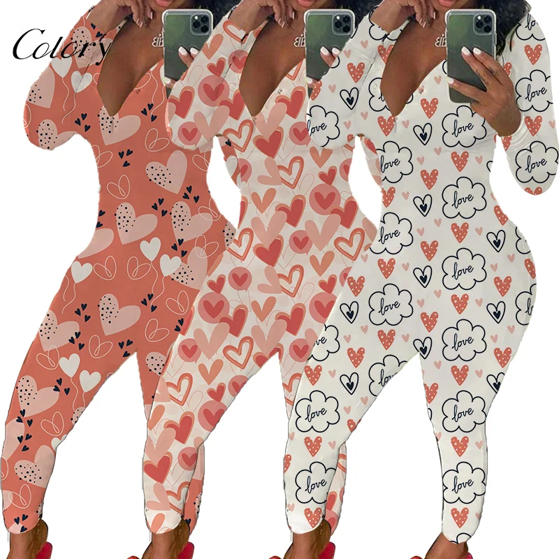 

Colory Romper Digital Printing Wine Print Pajamas Valentines Onesie, Picture shows