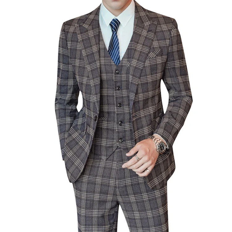 

High Class Men's Business Suits Stylish Slim Fit Mens Blazer Suit Elegent Wedding Suits 3 Pieces for Men