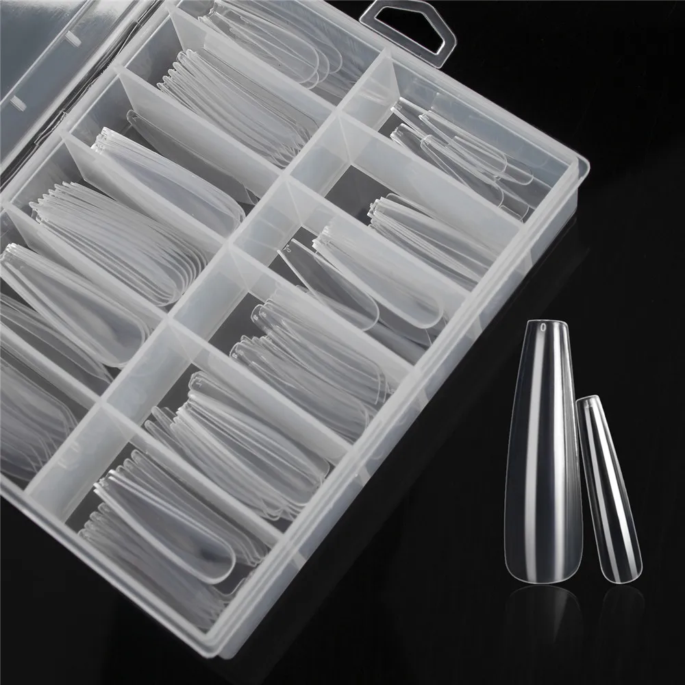 

XL Extra Long Coffin False Nail Tips 120Pcs Packaging Box Manicure Nail Art Decoration Tools Artificial Acrylic Fake Nails