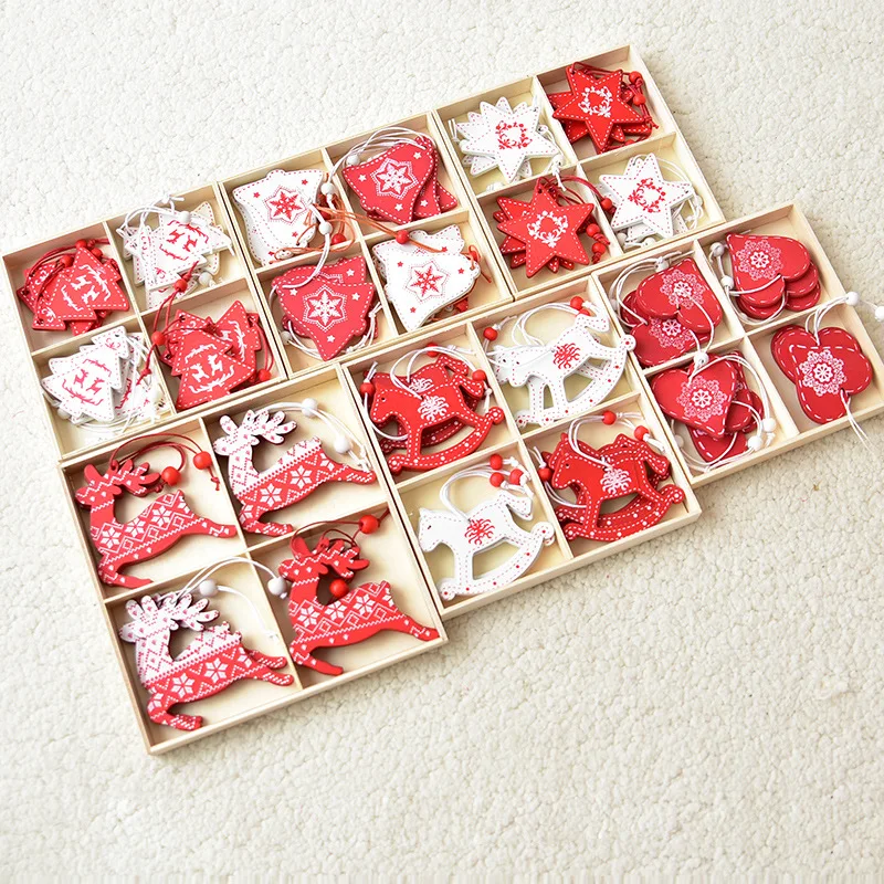 Wood Hanging Gifts Snowflakes Xmas Tree Decor Home Decorations wooden christmas decoration hanging ornaments