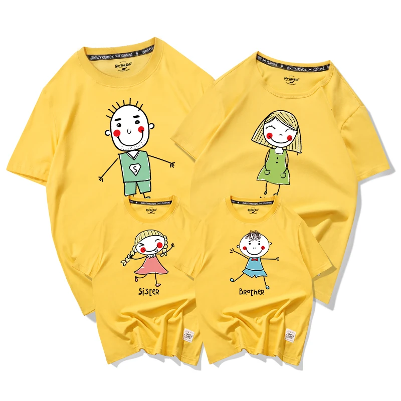 
Custom Graphic Parent-child Outfits With Logo - Sister brother 