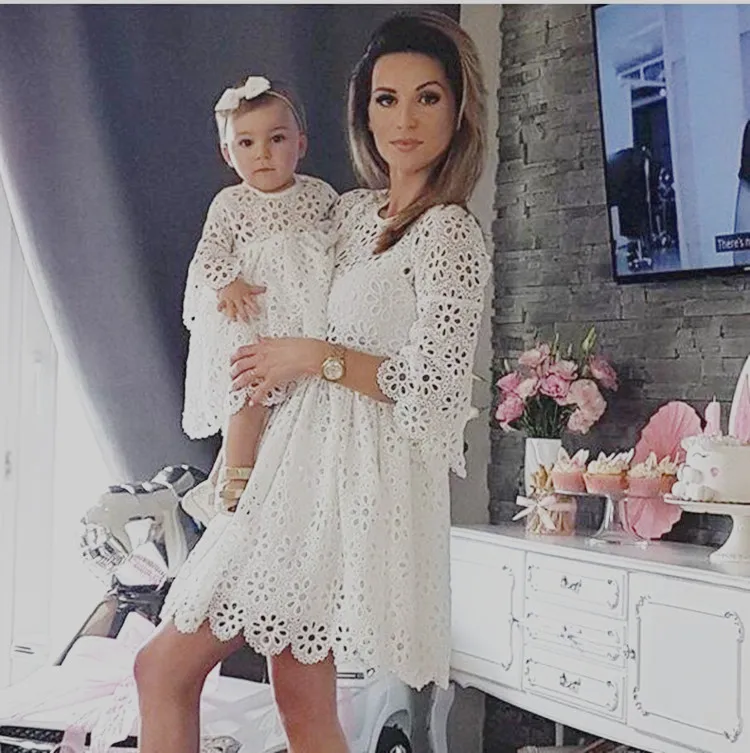 

Mother Daughter Matching Dresses Clothing Kids Mommy and Me Outfits