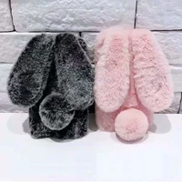 

Bunny Hairy Furry Plush Soft Case For Iphone 7 8 PLUS 11 Pro Max Woman Cute Mobile Phone Case