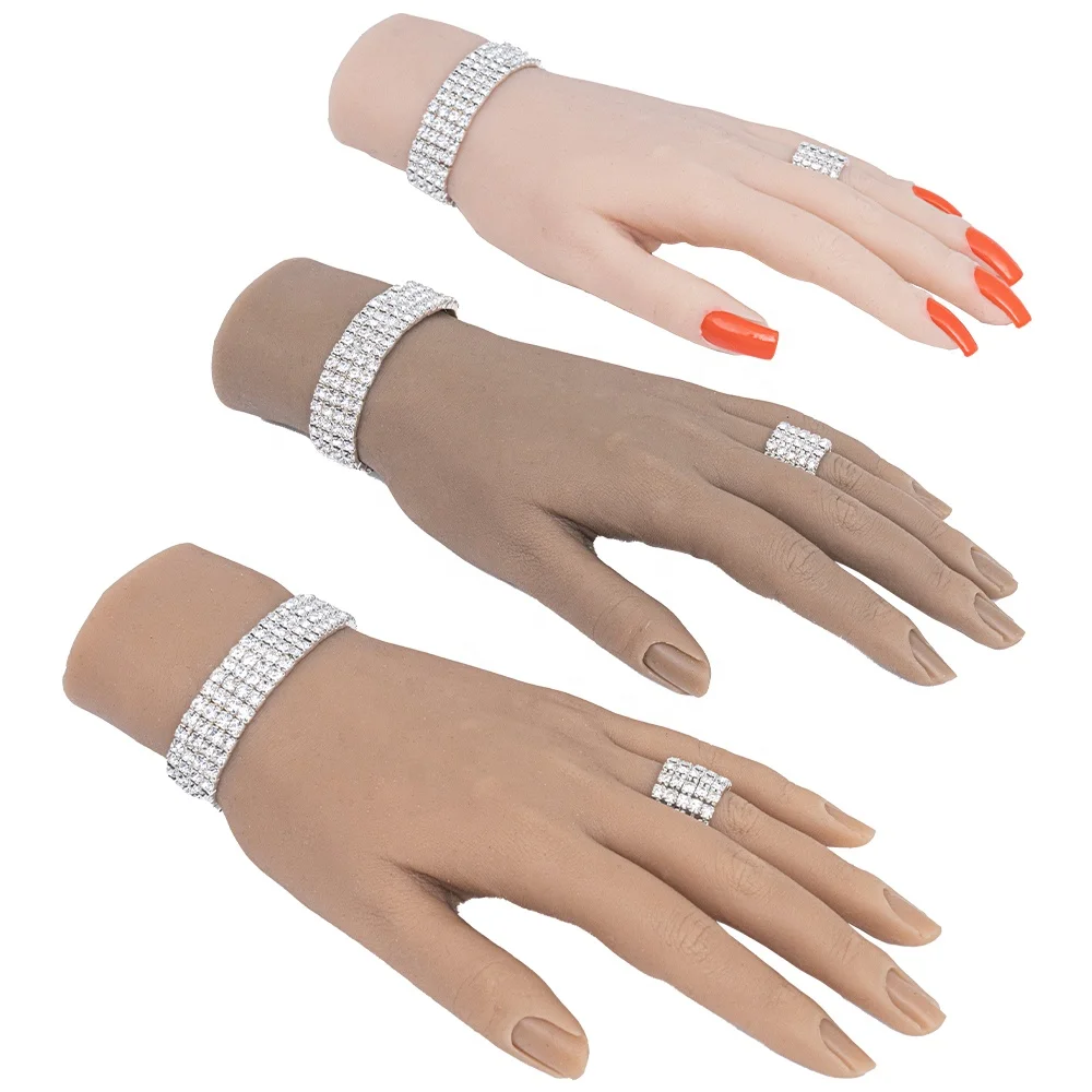 

Viekmv Selling Practice Silicone Fake Hand Model Nail Silicone Practice Hand