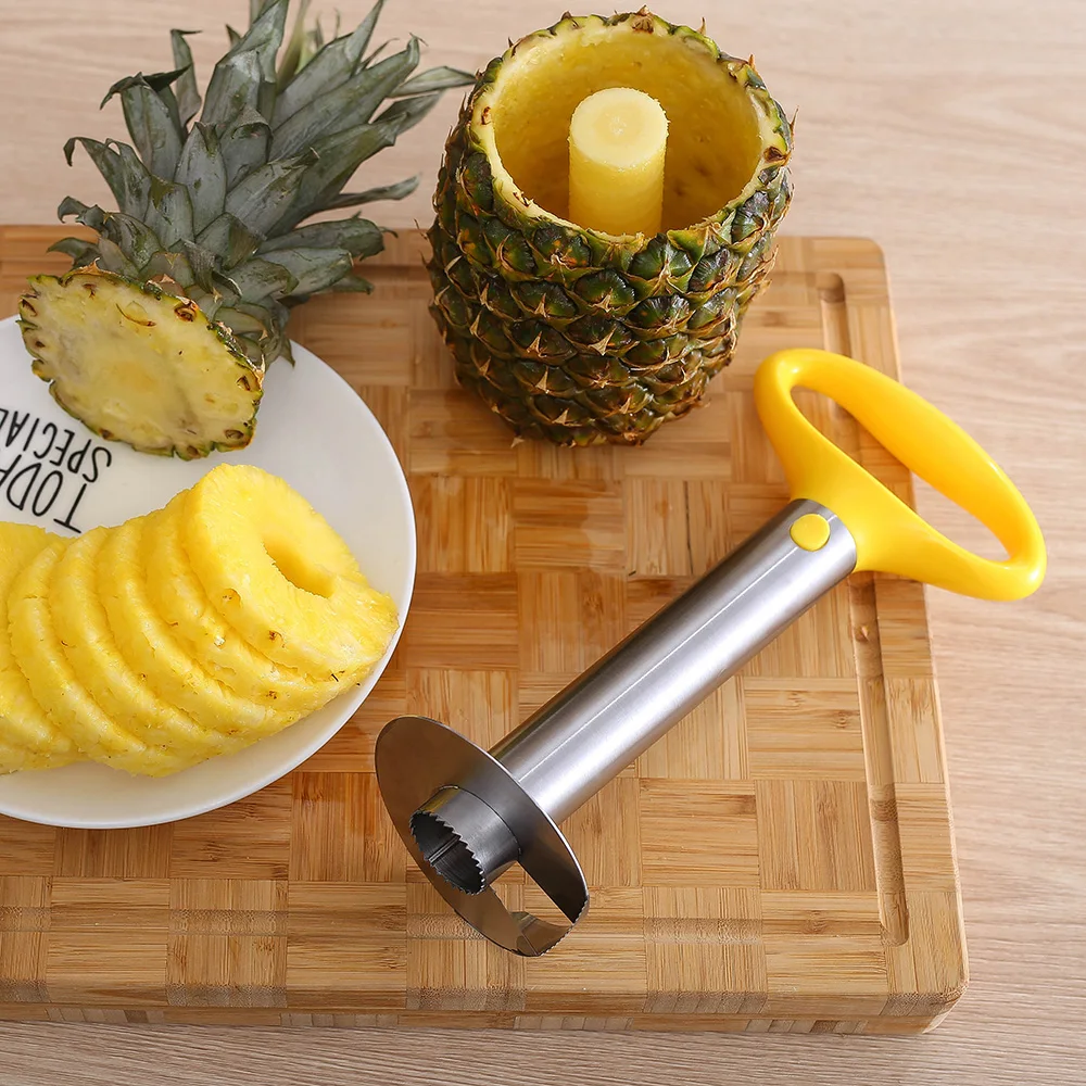 

Amazon top seller fruit pineapple corer eye remover tool peeler slicer cutter with rubber handles