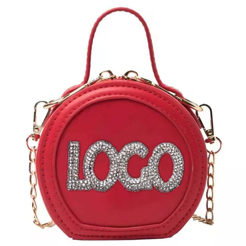 

2021 Bling Diamond Custom Logo New Candy Color Coin Bag for Little Girls Fashion Small Stylish Cute Kids Mini Purse NY, 8 colors