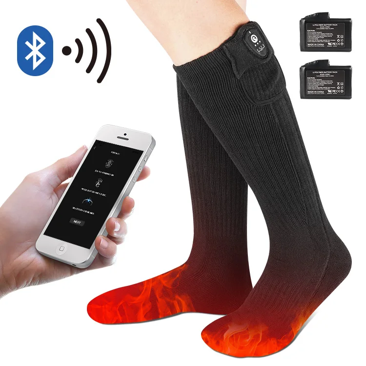 

SAVIOR self heating men socks wholesale foot warmer bluetooth smart app electric battery operated heated ski socks