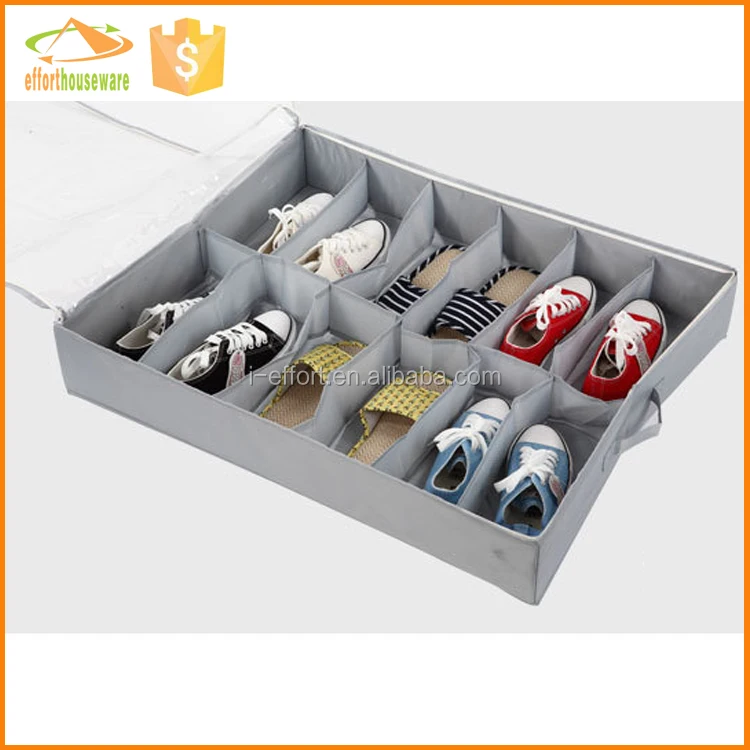 Multipurpose Collapsible Underbed Shoe Divider Bag Storage Organizer