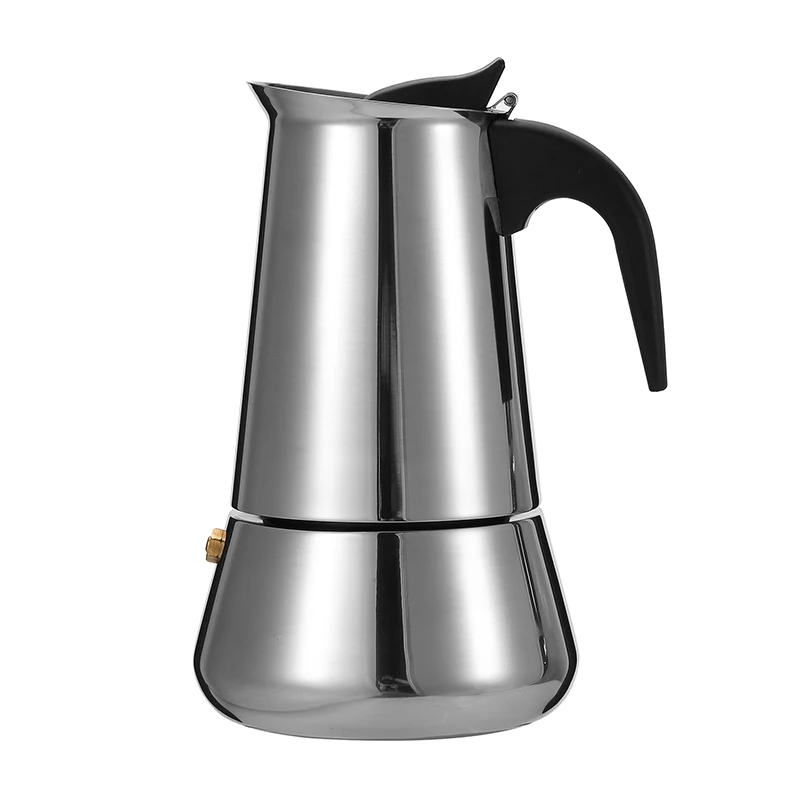 

Coffee Maker Pot Percolator Stovetop Espresso Latte Maker Top Filter Stainless Steel Coffee Moka Pot, Natural steel color
