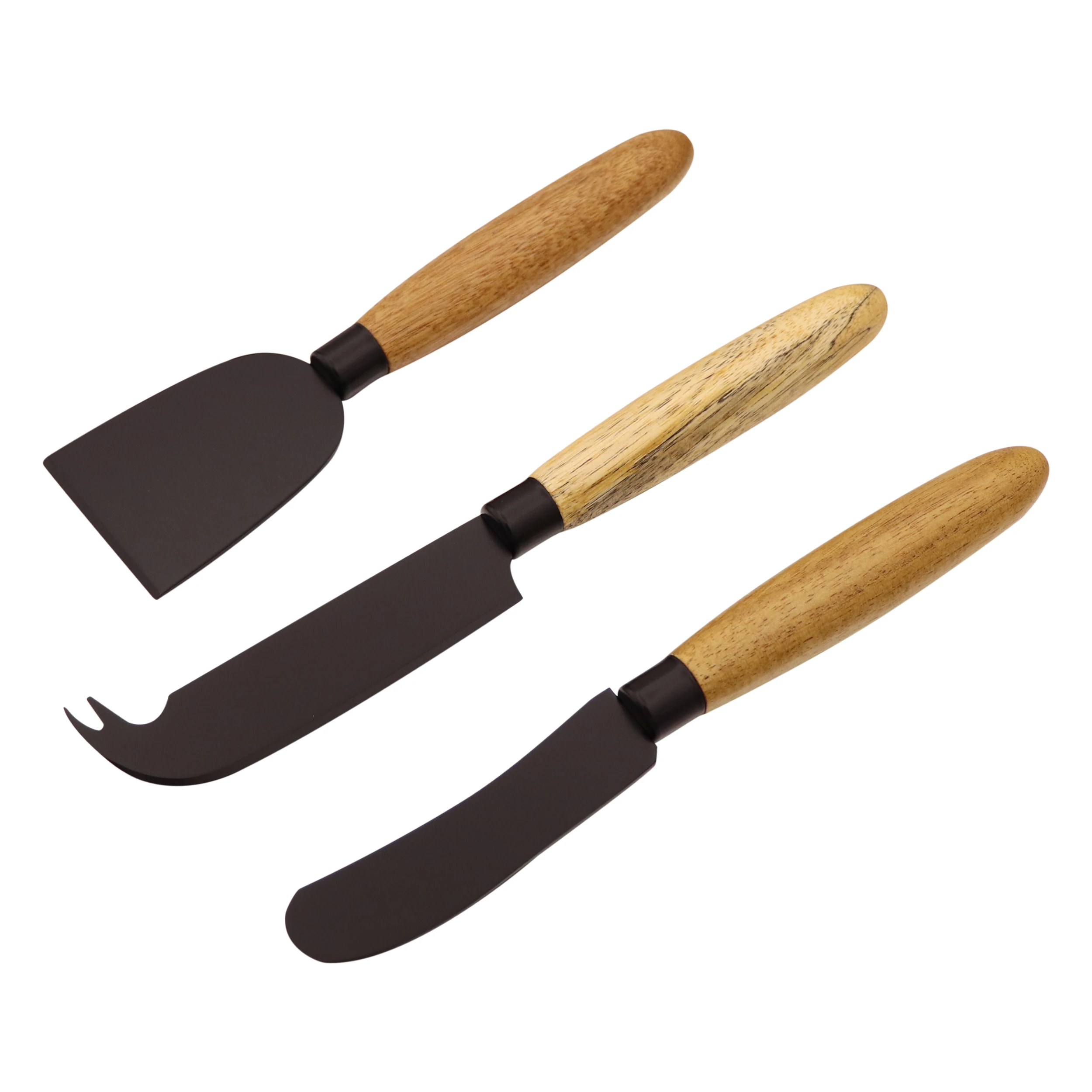 

3 Pieces Set Cheese Knives with Wood Handle