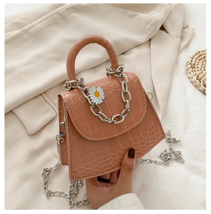 

Fashion Stone Grain Square Handbag Crossbody Chain Bag Shoulder Bag For Ladies