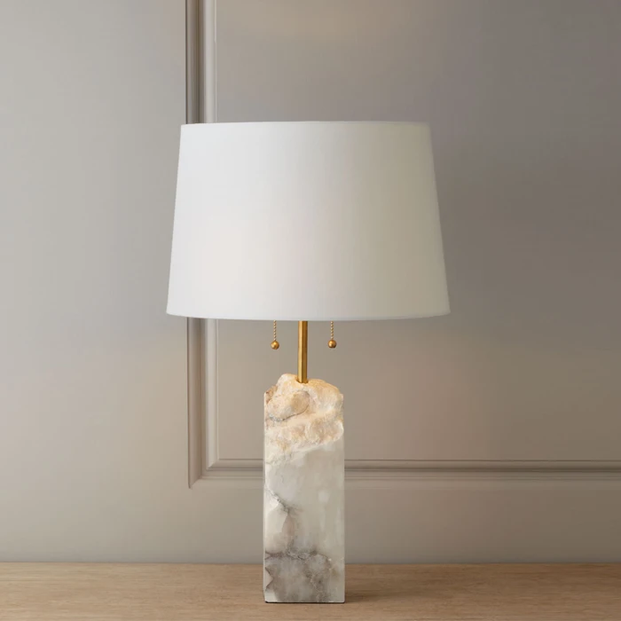 
American simple creative luxury marble desk lamp modern engineering hotel club bedside bed room living ptable table lamp 