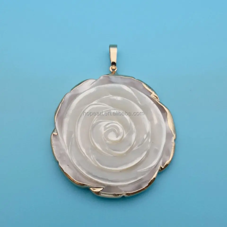 

MOP302 Flower Pendant Natural White Shell Jewelry for Women Girls