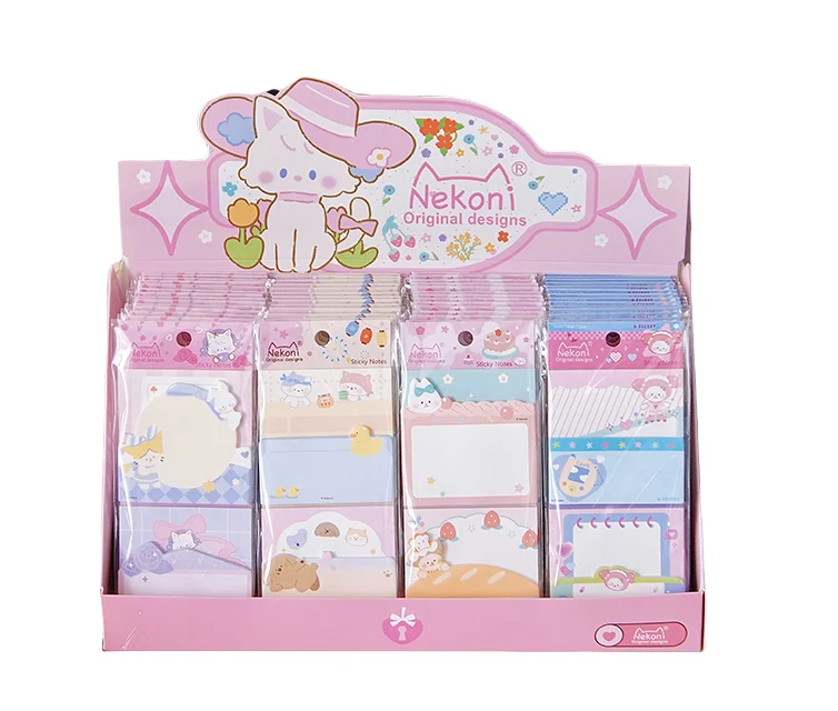 Nekoni Cat Dog Rabbit Animal Sticky Notes for  Self-Stick Memo Note Pad