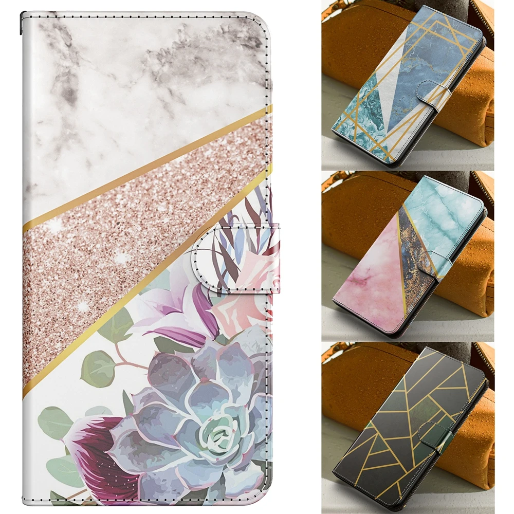 

For Redmi Note 9S Marble Case for Funda Xiaomi Redmi Note 9 Pro Max 9Pro Case Note9 Flip Wallet Leather Phone Cover Capa Women