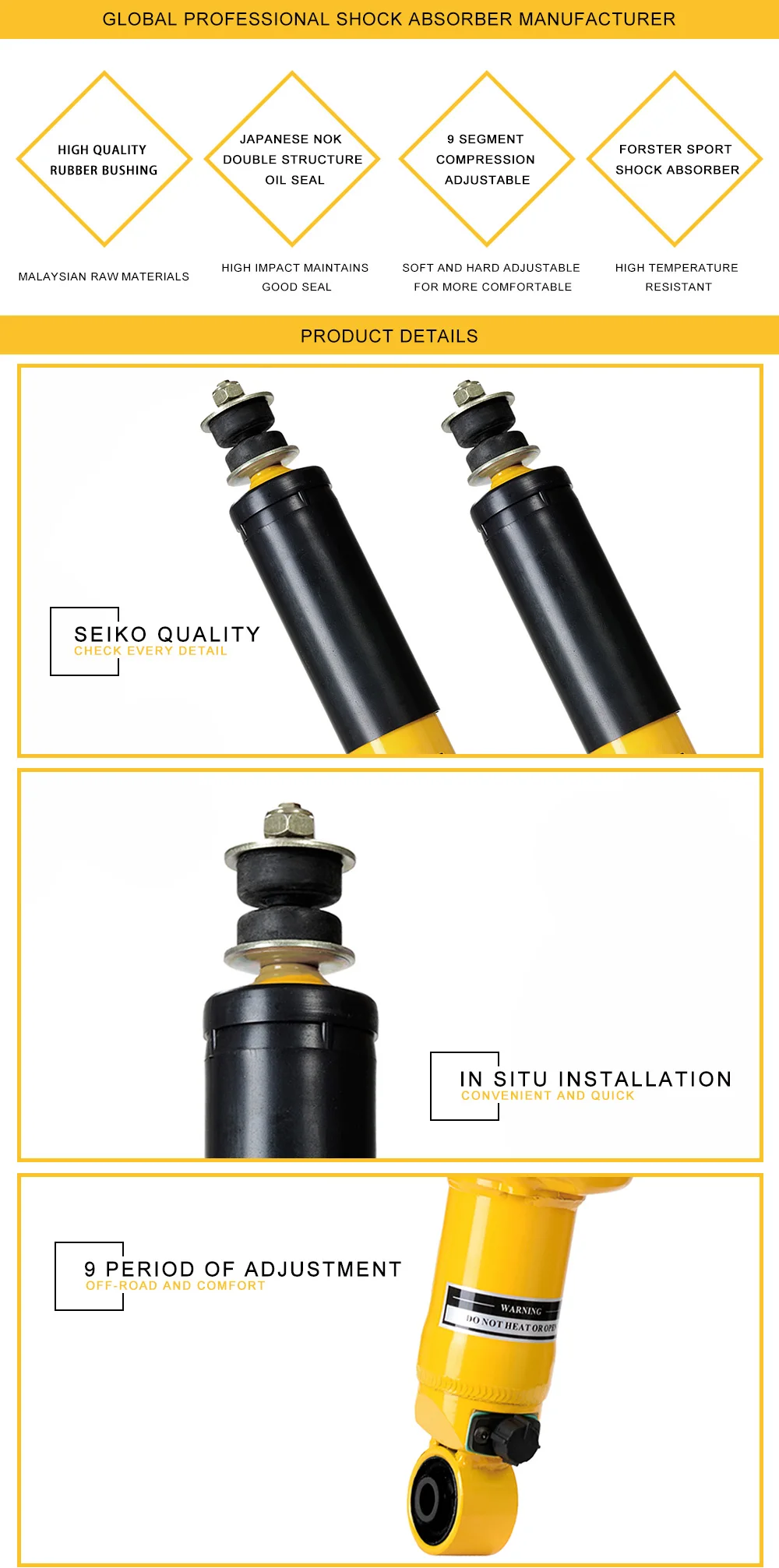 Str 4x4 Off Road Suspension Foam Cell Shock Damper Shock For Patrol