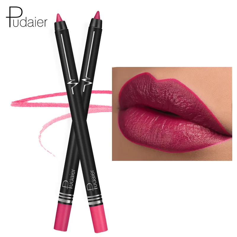 

pudaier lip liner pencil black lipliner vendor private label colored creamy retractable lip liner
