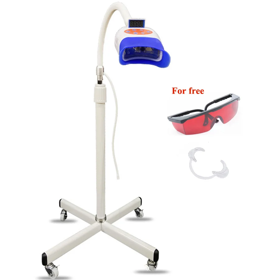 

10 led teeth whitening machine dental lamp Bleaching machine with stand bracket and protecting glasses, Blue,red