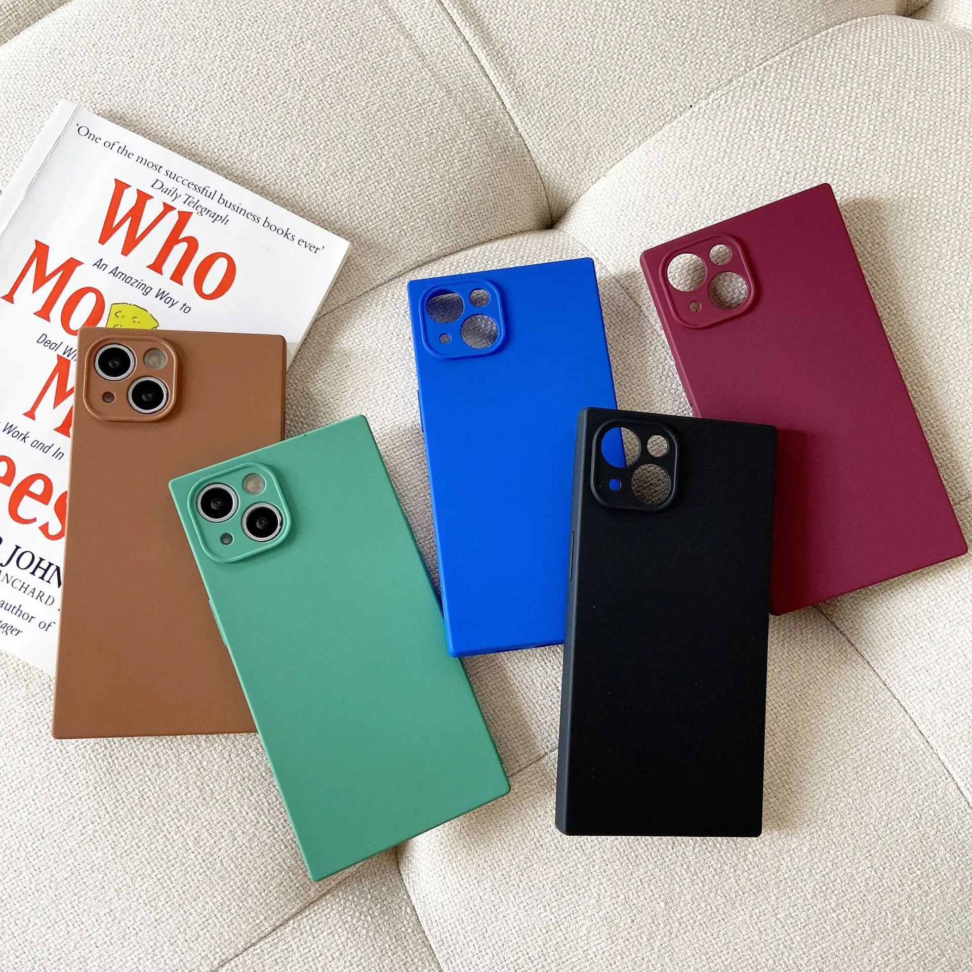 

Women Girls Square Edge Slim Thin Matte Flexible Soft TPU Cushion Camera Protective Phone Case for iPhone 13 12 11 Pro Max XS