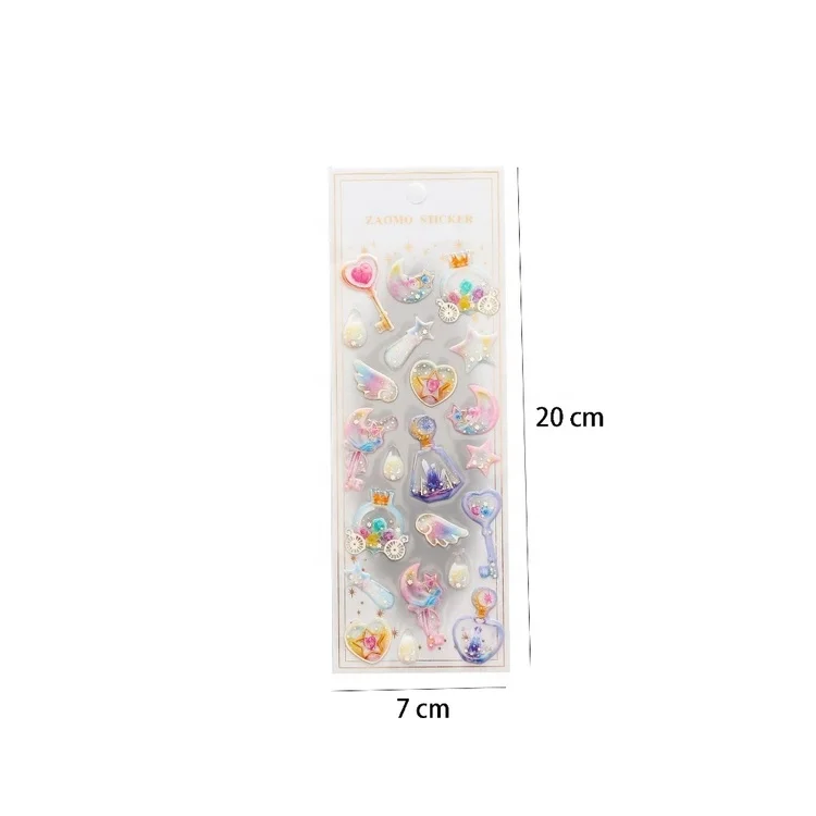 

20mm*7mm/Piece New Design Women Finger 3D Heart Star Shape Self Adhesive Nail Art Sticker, Colorful