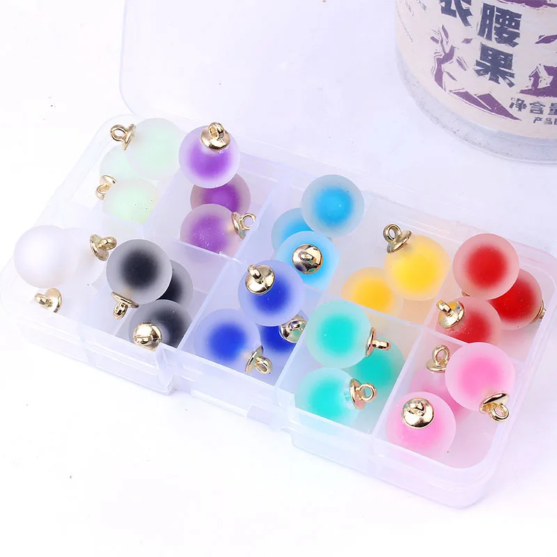 

Hot Selling Diy Earrings Necklace Pendant Round Acrylic Star Glass Beads Frosted Jelly Loose Beads For Jewelry