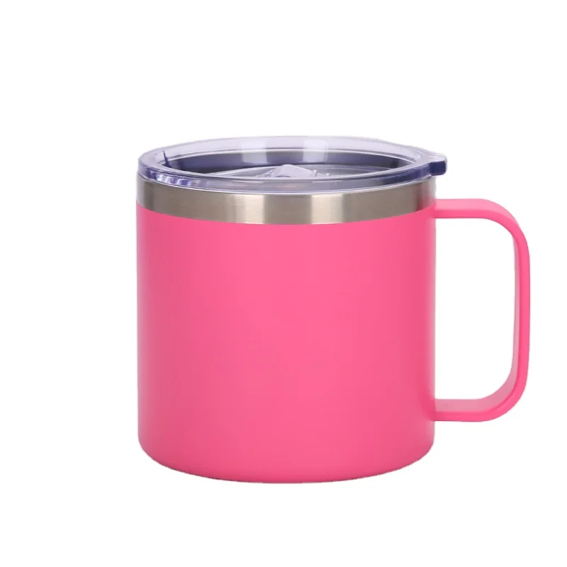 

14oz Travel Portable Thermo Cups Bottle Vacuum-insulated Coffee Tea Thermos cup Stainless Steel Mug with Handle