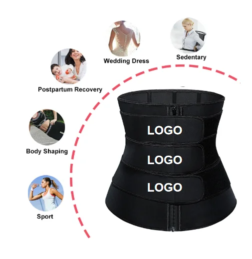 

Top design loose weight new corset body shaper waist trainer belt, Black,rose red