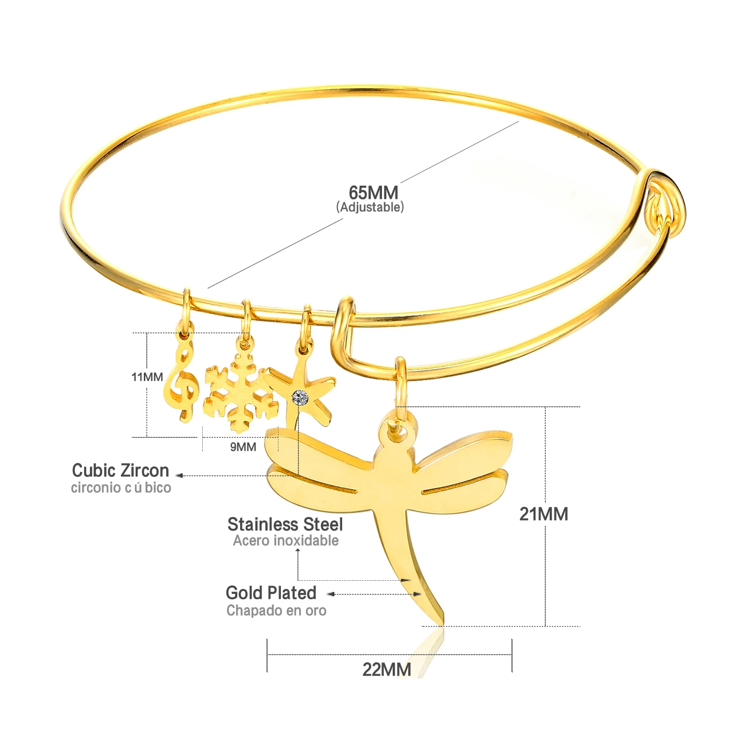 Gold Plated bangle bracelet Tr