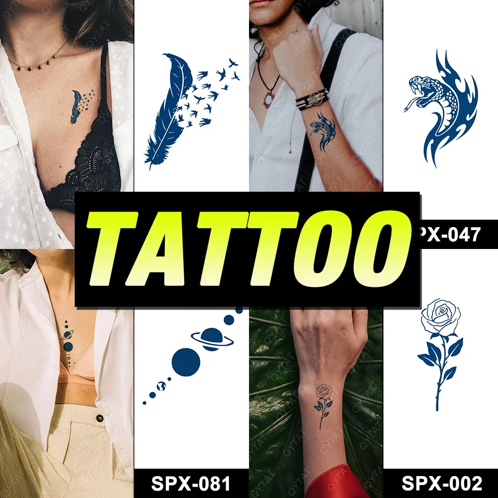 

QYTAT Water Transfer Long Lasting 15 Days Mini Size Realistic Matte Temporary Body Art Sticker Tattoo Semi Permanent Tatuage