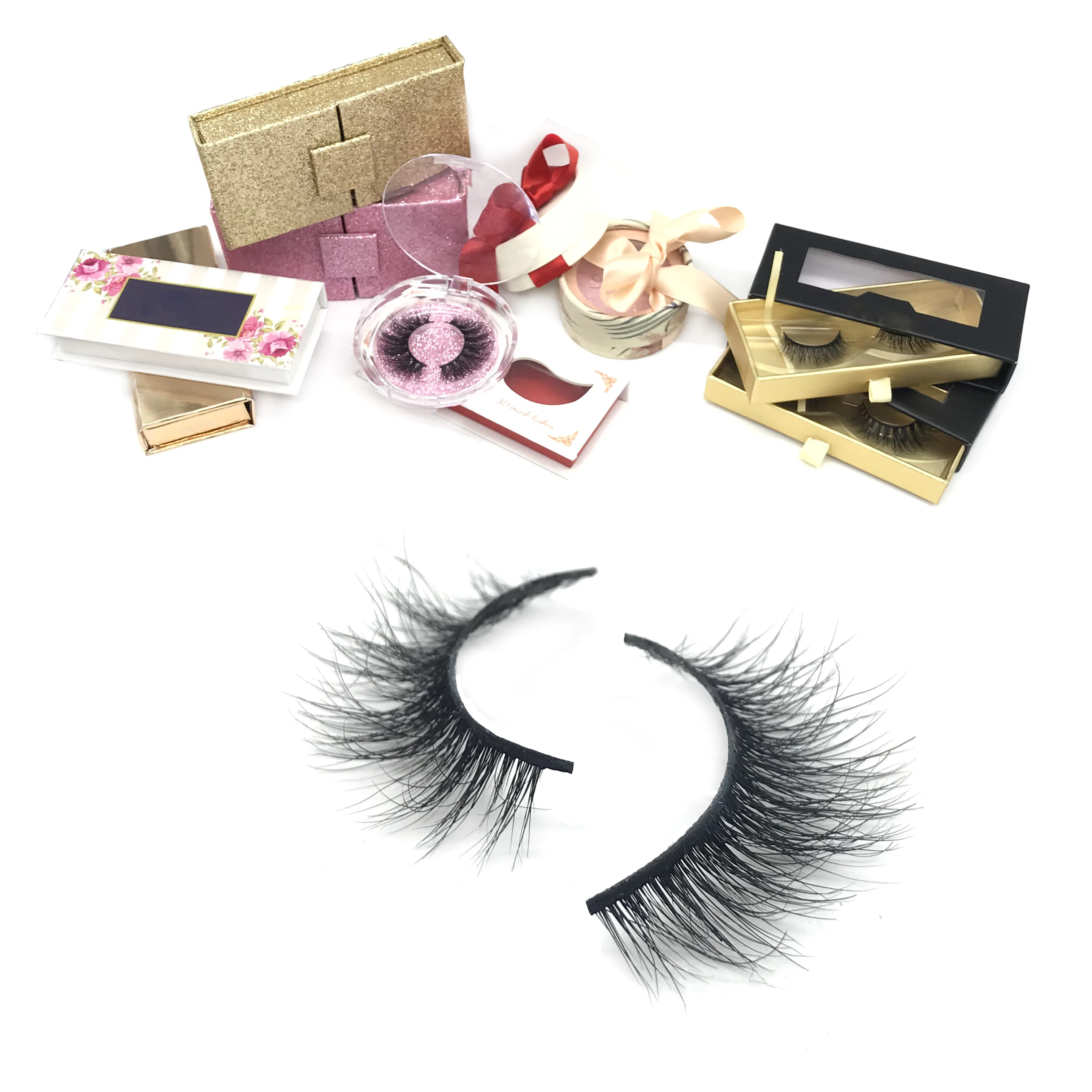 

Lashes False Siberian Mink 3D Lashes Eyelash Custom Boxes