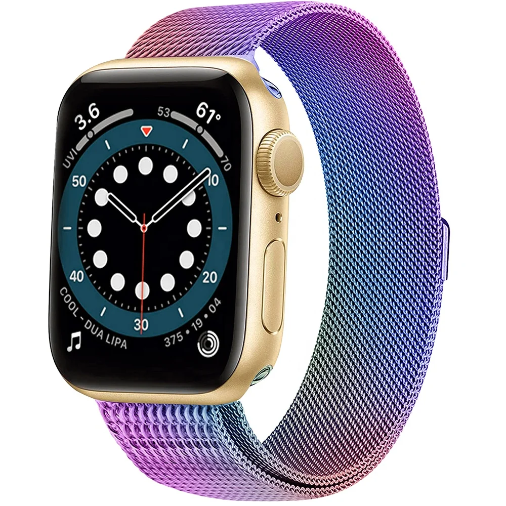 

Styles Stainless Steel Mesh Watch Iwatch Strap Milanese Loop Magnetic Strap For Apple Watch Series 6 5 4 3 2 1 Milanese Band, Optional