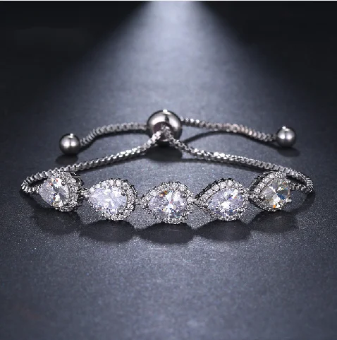 

Fashion smoked pull bracelet luxury water drops shape jewelry women bracelets