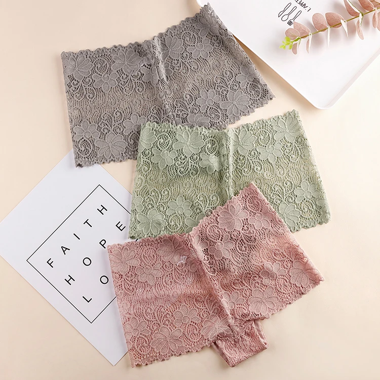 

wholesale ladies briefs panties factory price Women transparent lace boxer panties woman