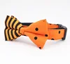 Halloween Dog Collar with Bow Tie with ghost, jack o lantern, candy corn, spider