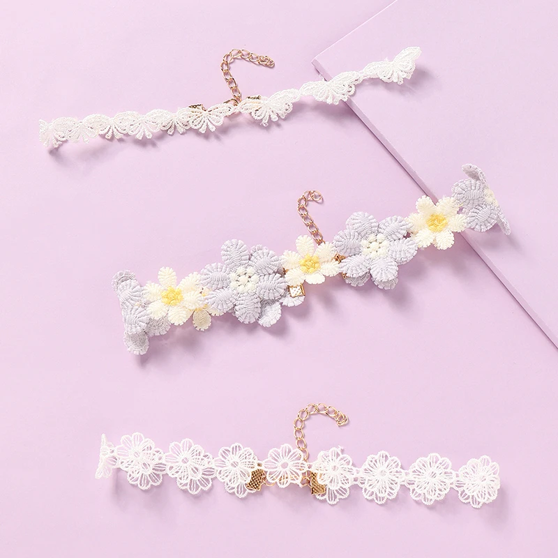 

3pcs/set Fashion Simple Daisy Flower Butterfly Choker Necklace Jewelry Sets