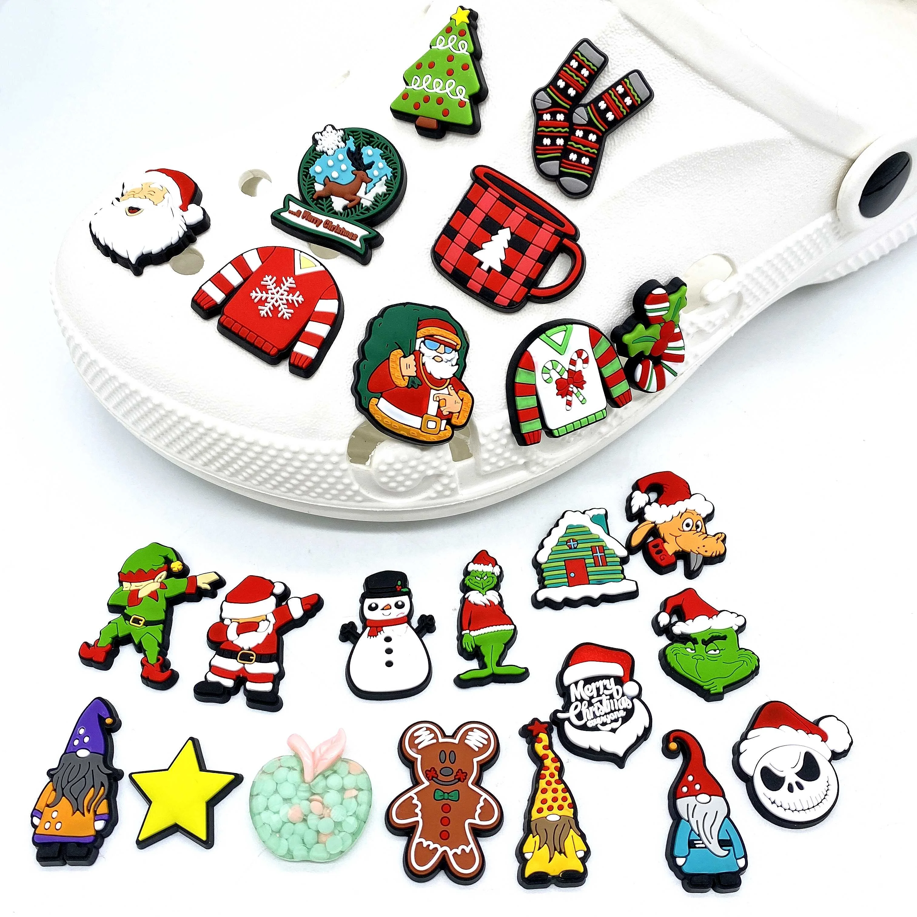 

wholesale Christmas clog pvc shoe charms shoe decoration pvc clog charms custom for shoe charms Xmas, Picture