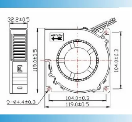 57dB 120×120×32mm 3500RPM 12V DC Blower Fan