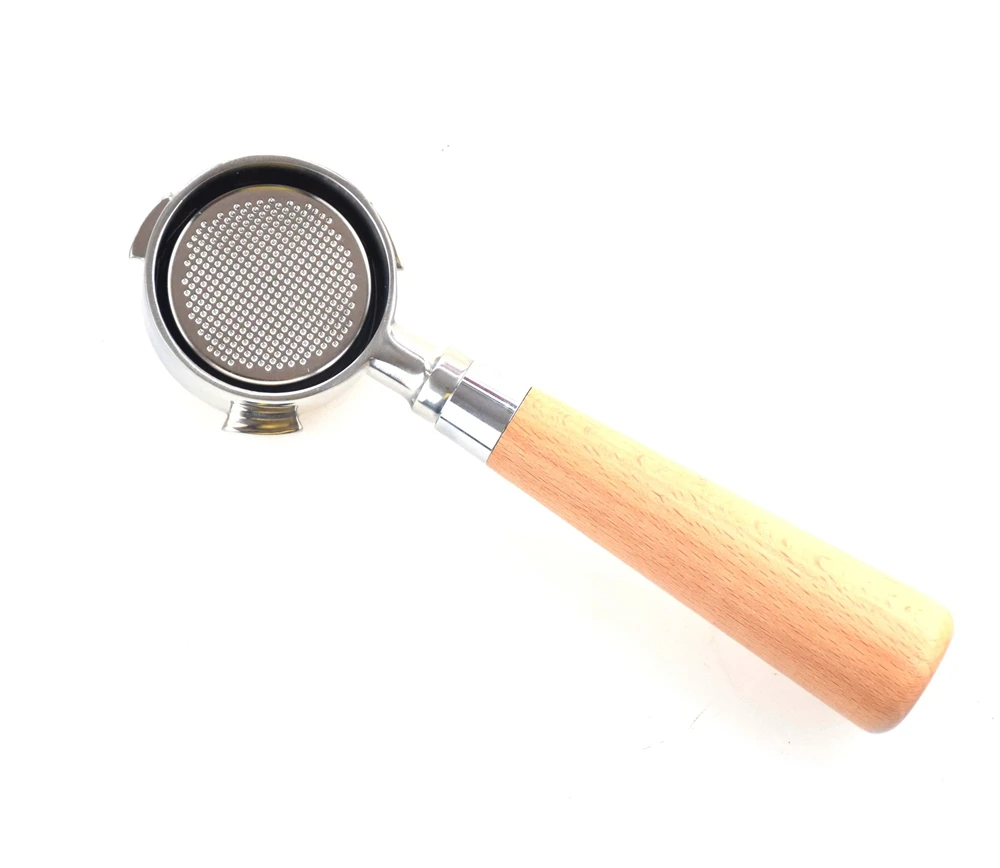 

Portable WDS01 Coffee Bottomless Portafilter Filter Holder for Coffee Machine with Wooden Handle 51/54mm Espresso Portafilter Da, Brown